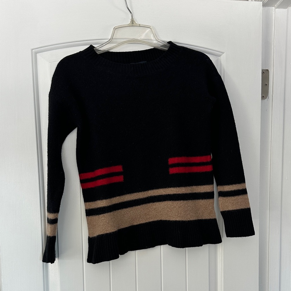 Pendleton Black and Tan Sweater with Red Accents